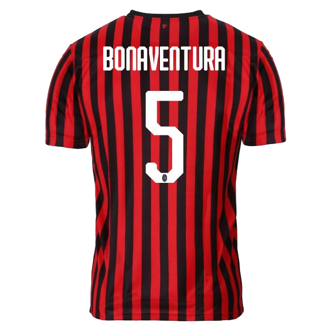 Férfi Futball Giacomo Bonaventura 5 Hazai Vörös Fekete Mez 2019/20 Póló Ing