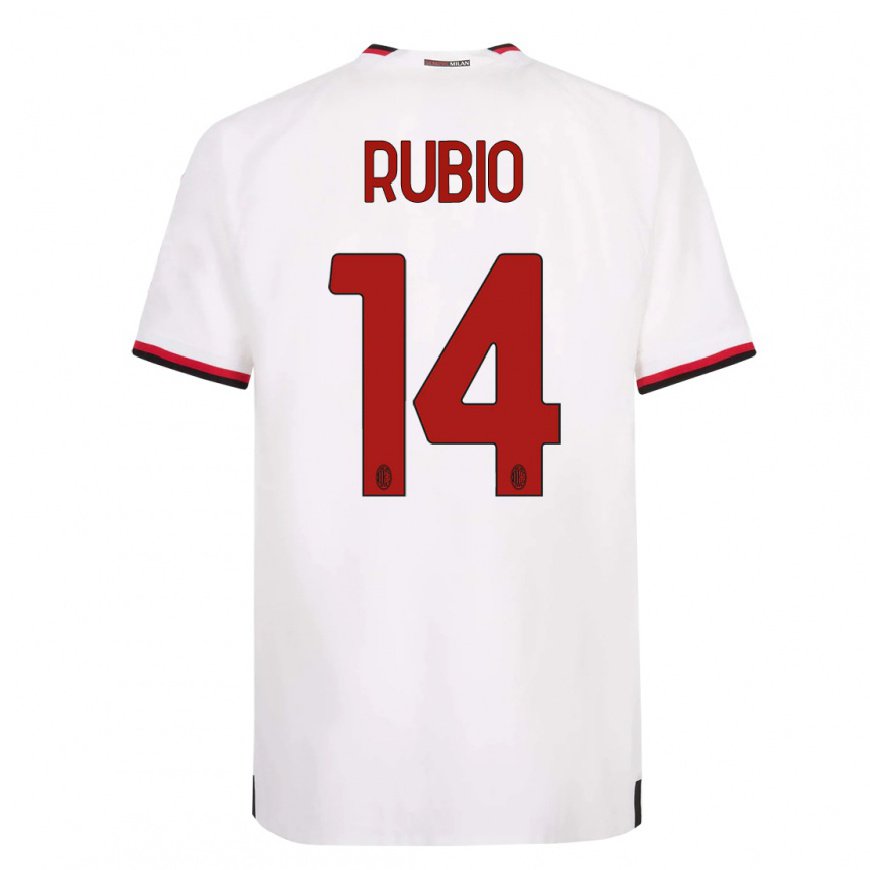 Kandiny Női Silvia Rubio #14 Fehér Piros Idegenbeli Jersey 2022/23 Mez Póló Ing