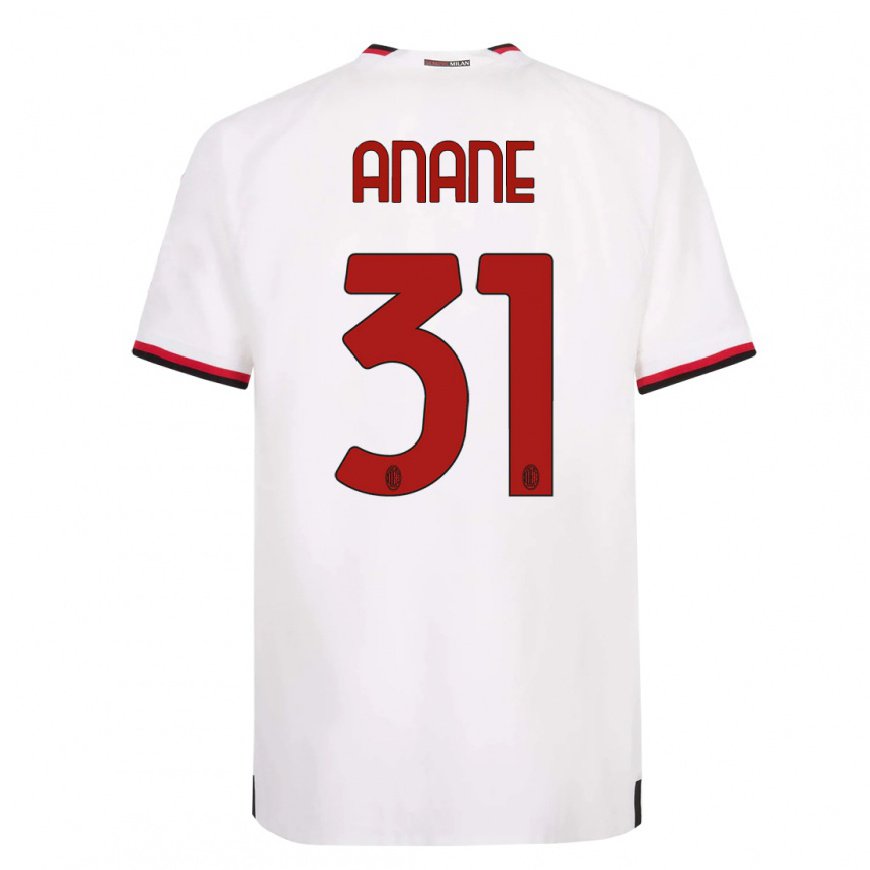 Kandiny Női Emmanuel Anane #31 Fehér Piros Idegenbeli Jersey 2022/23 Mez Póló Ing