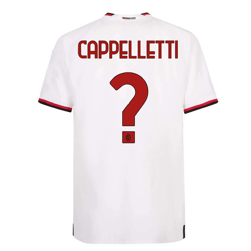 Kandiny Női Mattia Cappelletti #0 Fehér Piros Idegenbeli Jersey 2022/23 Mez Póló Ing