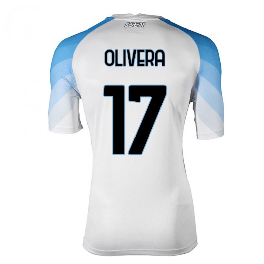 Kandiny Női Mathias Olivera #17 Fehér ég Kék Idegenbeli Jersey 2022/23 Mez Póló Ing