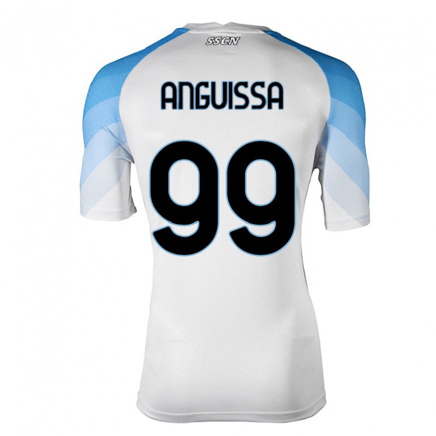 Kandiny Női Andre Zambo Anguissa #99 Fehér ég Kék Idegenbeli Jersey 2022/23 Mez Póló Ing