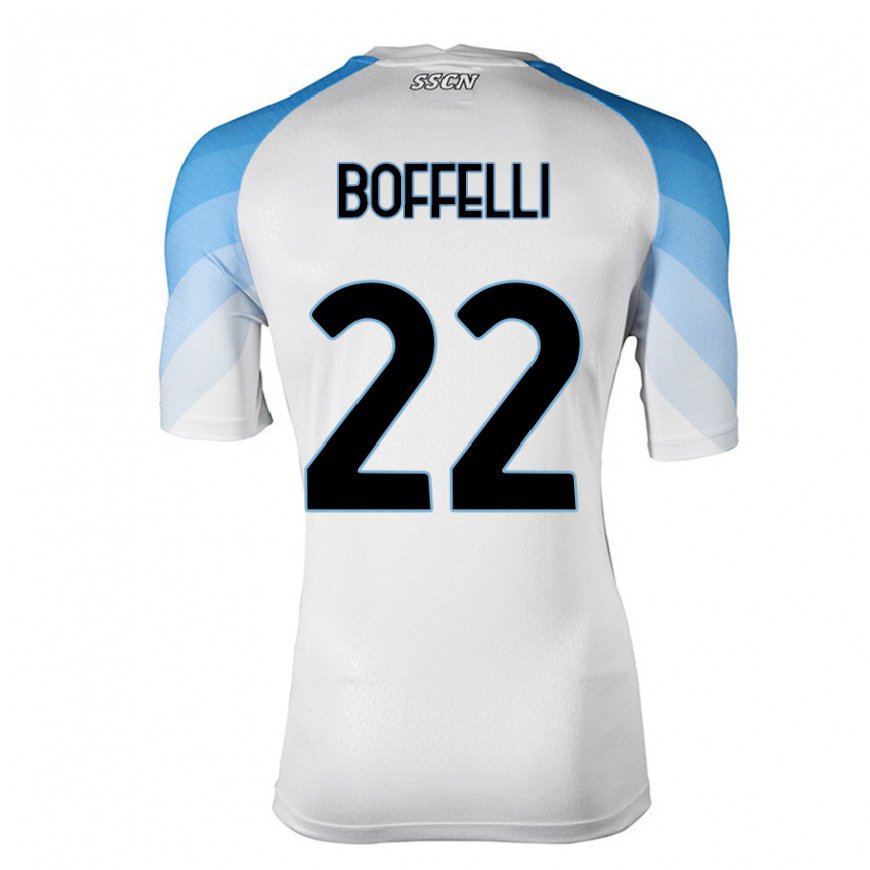 Kandiny Női Valerio Boffelli #22 Fehér ég Kék Idegenbeli Jersey 2022/23 Mez Póló Ing