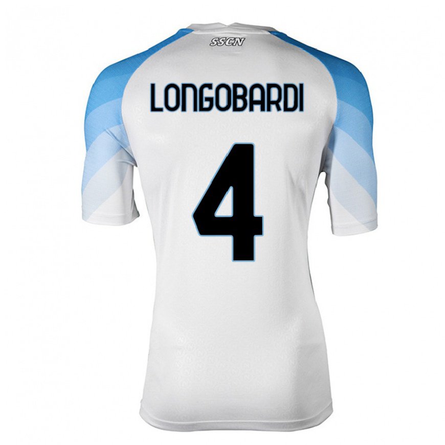 Kandiny Női Salvatore Longobardi #4 Fehér ég Kék Idegenbeli Jersey 2022/23 Mez Póló Ing