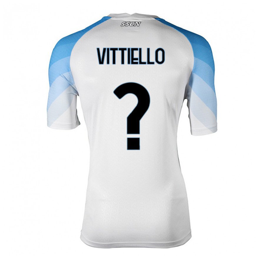 Kandiny Női Antonio Vittiello #0 Fehér ég Kék Idegenbeli Jersey 2022/23 Mez Póló Ing