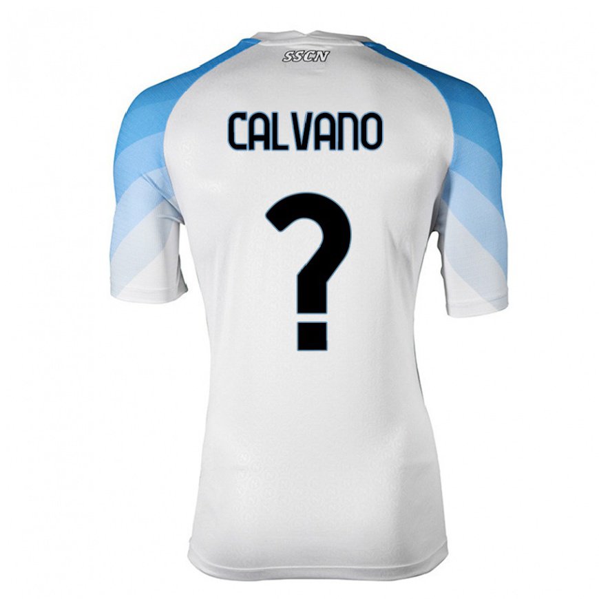 Kandiny Női Giovanni Calvano #0 Fehér ég Kék Idegenbeli Jersey 2022/23 Mez Póló Ing