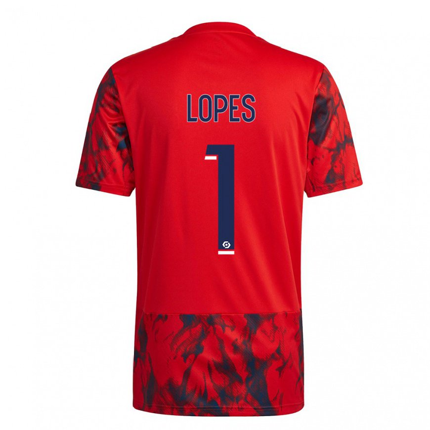Kandiny Női Anthony Lopes #1 Vörös Tér Idegenbeli Jersey 2022/23 Mez Póló Ing