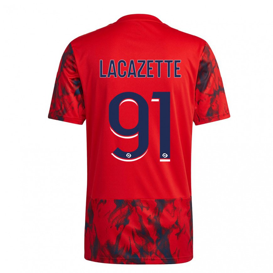 Kandiny Női Alexandre Lacazette #91 Vörös Tér Idegenbeli Jersey 2022/23 Mez Póló Ing