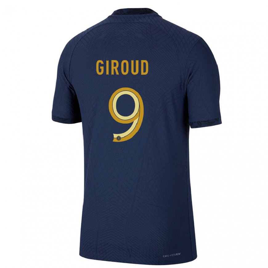 Kandiny Gyermek Francia Olivier Giroud #9 Sötétkék Hazai Jersey 22-24 Mez Póló Ing