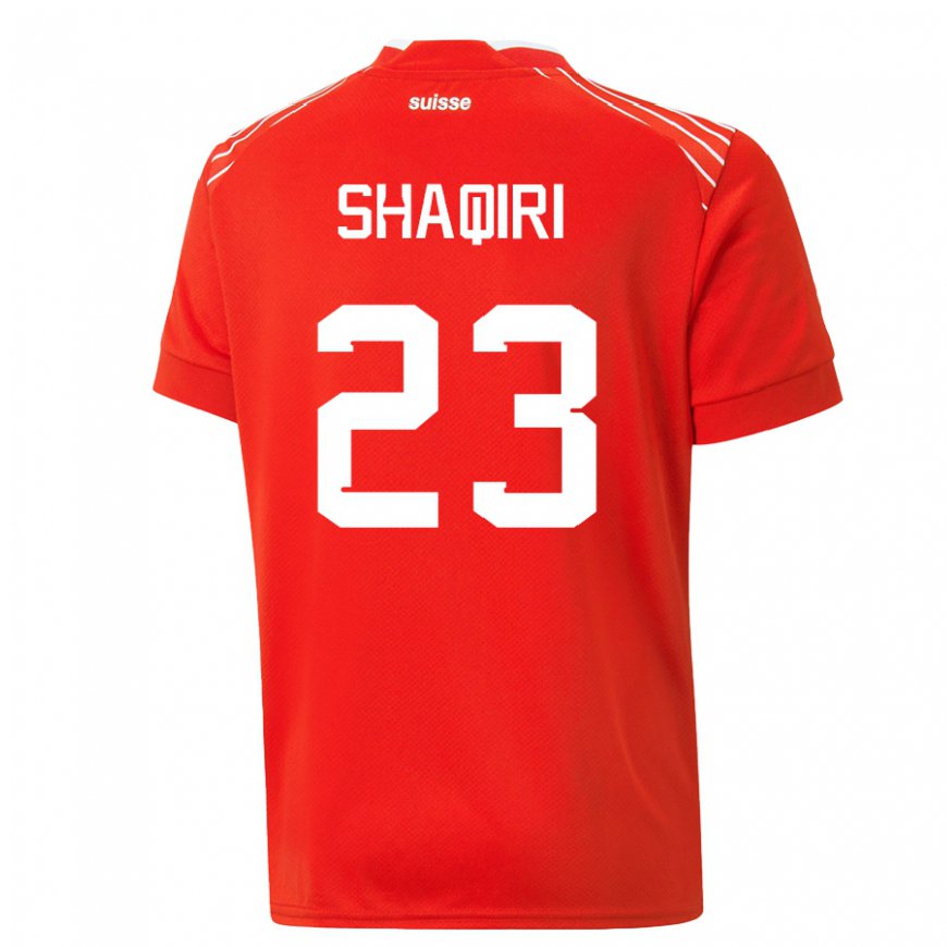 Kandiny Gyermek Svájci Xherdan Shaqiri #23 Piros Hazai Jersey 22-24 Mez Póló Ing