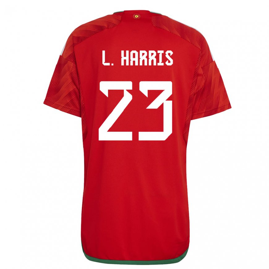 Kandiny Gyermek Walesi Luke Harris #23 Piros Hazai Jersey 22-24 Mez Póló Ing