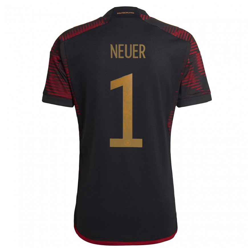 Kandiny Gyermek Német Manuel Neuer #1 Fekete Barna Idegenbeli Jersey 22-24 Mez Póló Ing