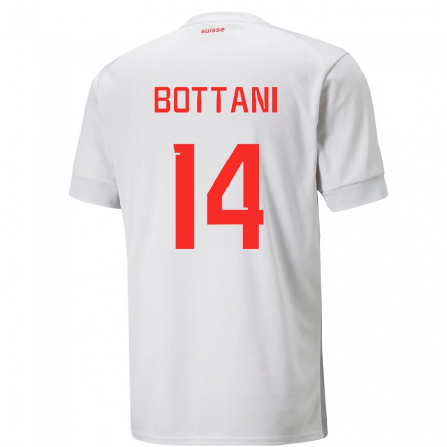 Kandiny Gyermek Svájci Mattia Bottani #14 Fehér Idegenbeli Jersey 22-24 Mez Póló Ing