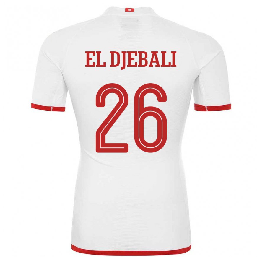 Kandiny Gyermek Tunéziai Chaim El Djebali #26 Fehér Idegenbeli Jersey 22-24 Mez Póló Ing
