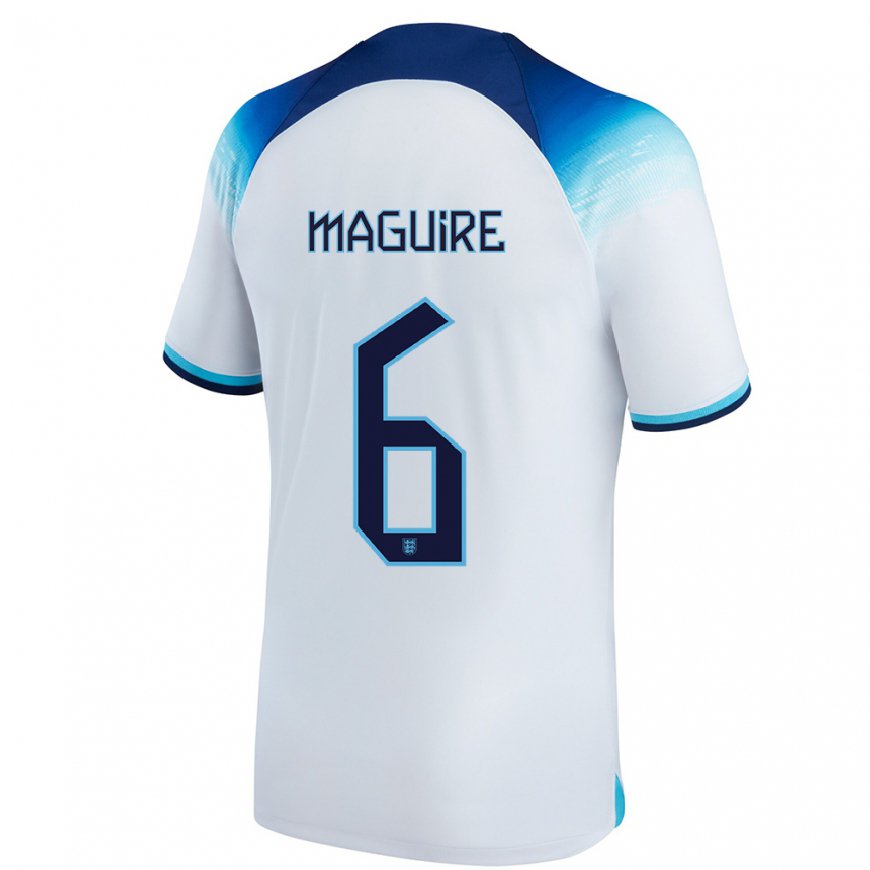 Kandiny Férfi Angol Harry Maguire #6 Fehér Kék Hazai Jersey 22-24 Mez Póló Ing