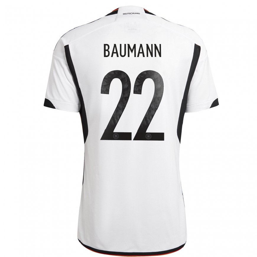 Kandiny Férfi Német Oliver Baumann #22 Fehér Fekete Hazai Jersey 22-24 Mez Póló Ing