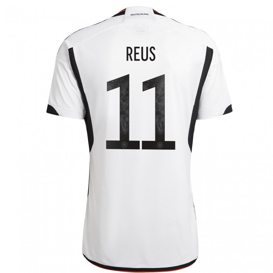 Kandiny Férfi Német Marco Reus #11 Fehér Fekete Hazai Jersey 22-24 Mez Póló Ing