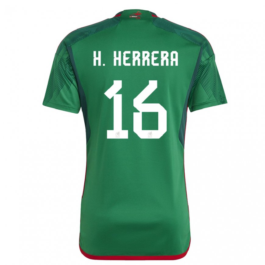 Kandiny Férfi Mexikói Hector Herrera #16 Zöld Hazai Jersey 22-24 Mez Póló Ing