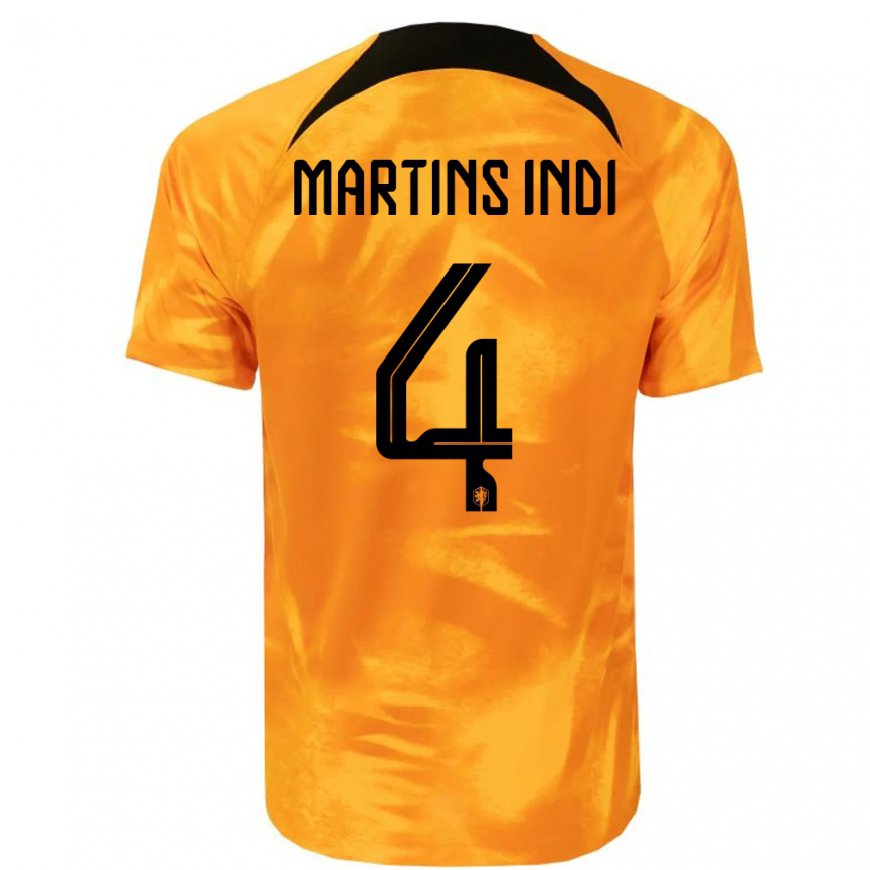 Kandiny Férfi Holland Bruno Martins Indi #4 Lézer Narancs Hazai Jersey 22-24 Mez Póló Ing