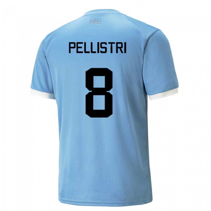 Kandiny Férfi Uruguayi Facundo Pellistri #8 Kék Hazai Jersey 22-24 Mez Póló Ing