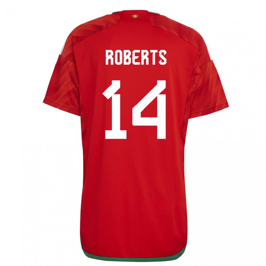Kandiny Férfi Walesi Connor Roberts #14 Piros Hazai Jersey 22-24 Mez Póló Ing