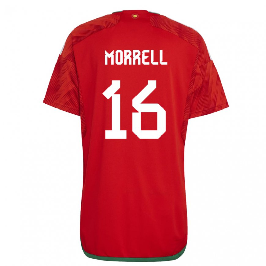 Kandiny Férfi Walesi Joe Morrell #16 Piros Hazai Jersey 22-24 Mez Póló Ing