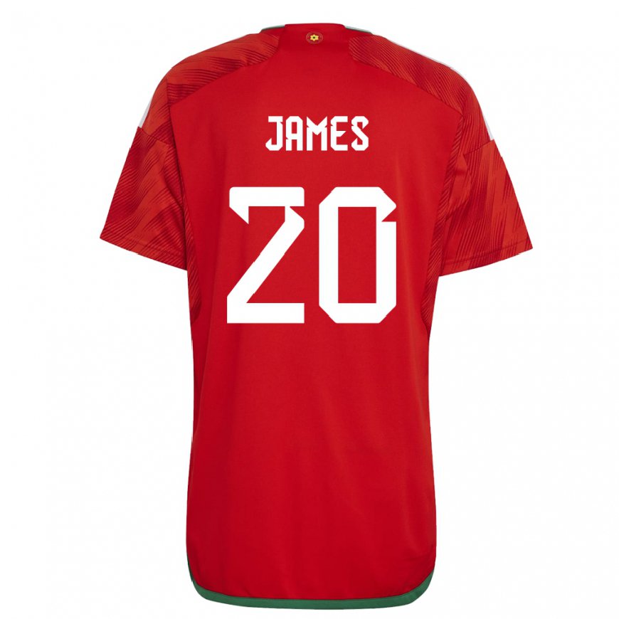 Kandiny Férfi Walesi Daniel James #20 Piros Hazai Jersey 22-24 Mez Póló Ing