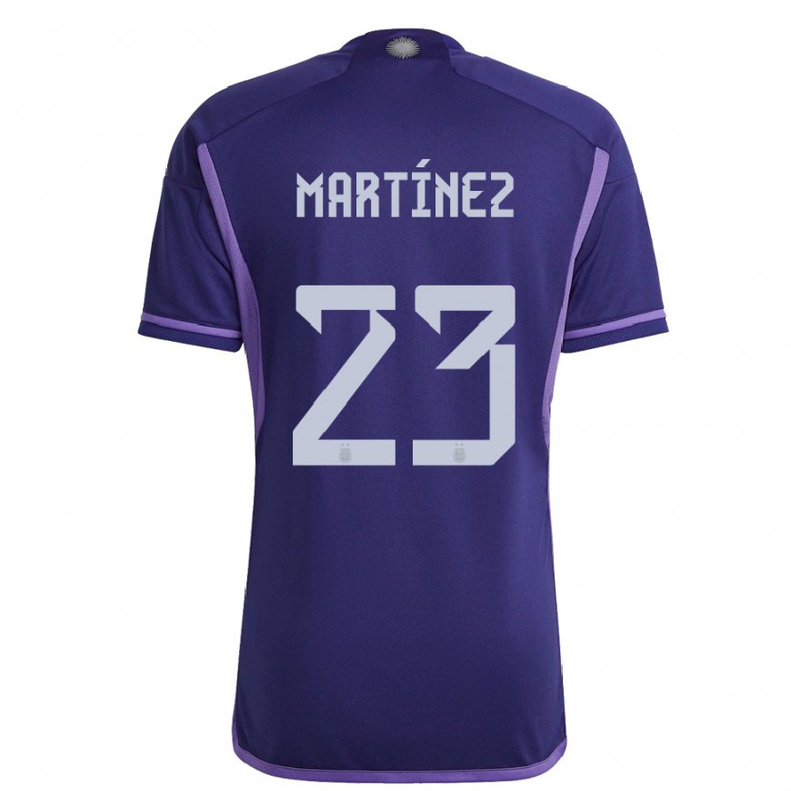 Kandiny Férfi Argentin Emiliano Martinez #23 Lila Idegenbeli Jersey 22-24 Mez Póló Ing