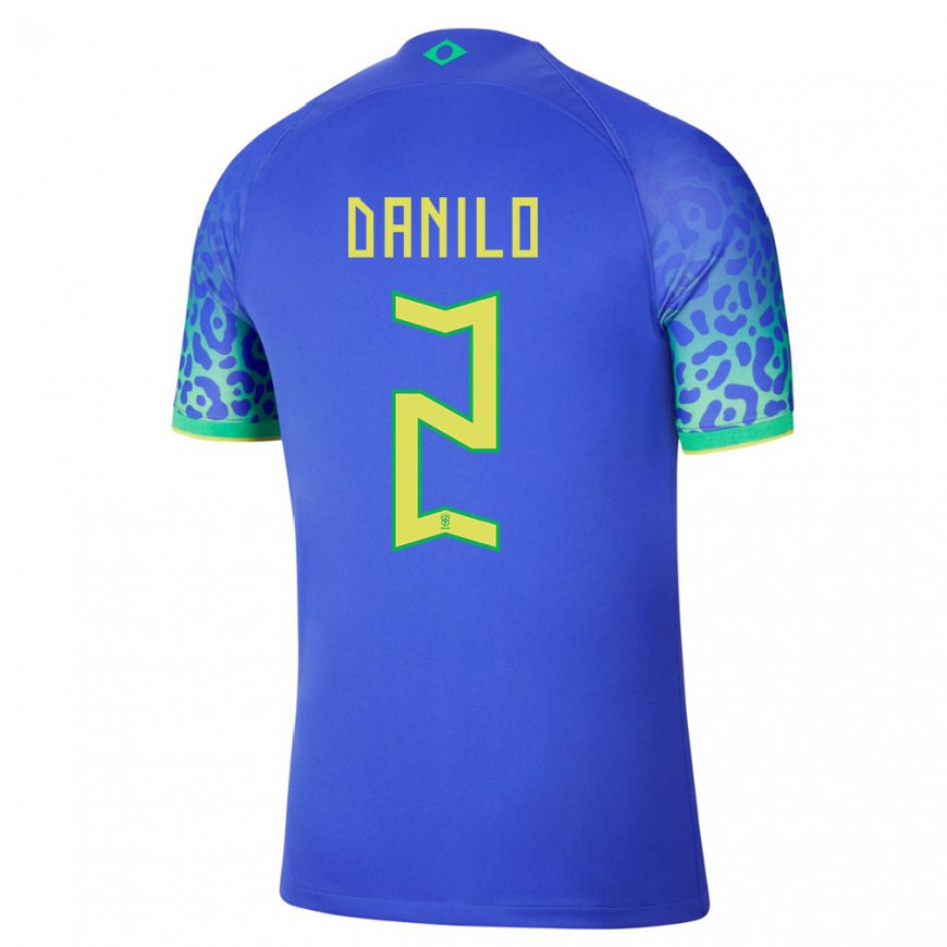 Kandiny Férfi Brazil Danilo #2 Kék Idegenbeli Jersey 22-24 Mez Póló Ing