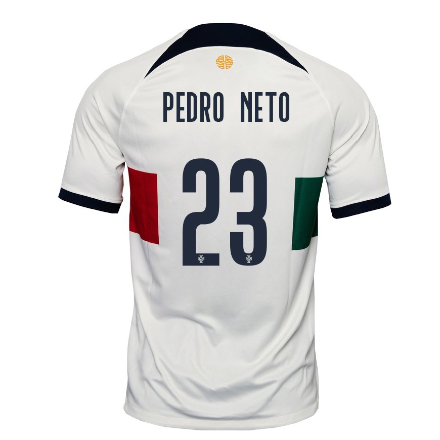 Kandiny Férfi Portugál Pedro Neto #23 Fehér Idegenbeli Jersey 22-24 Mez Póló Ing