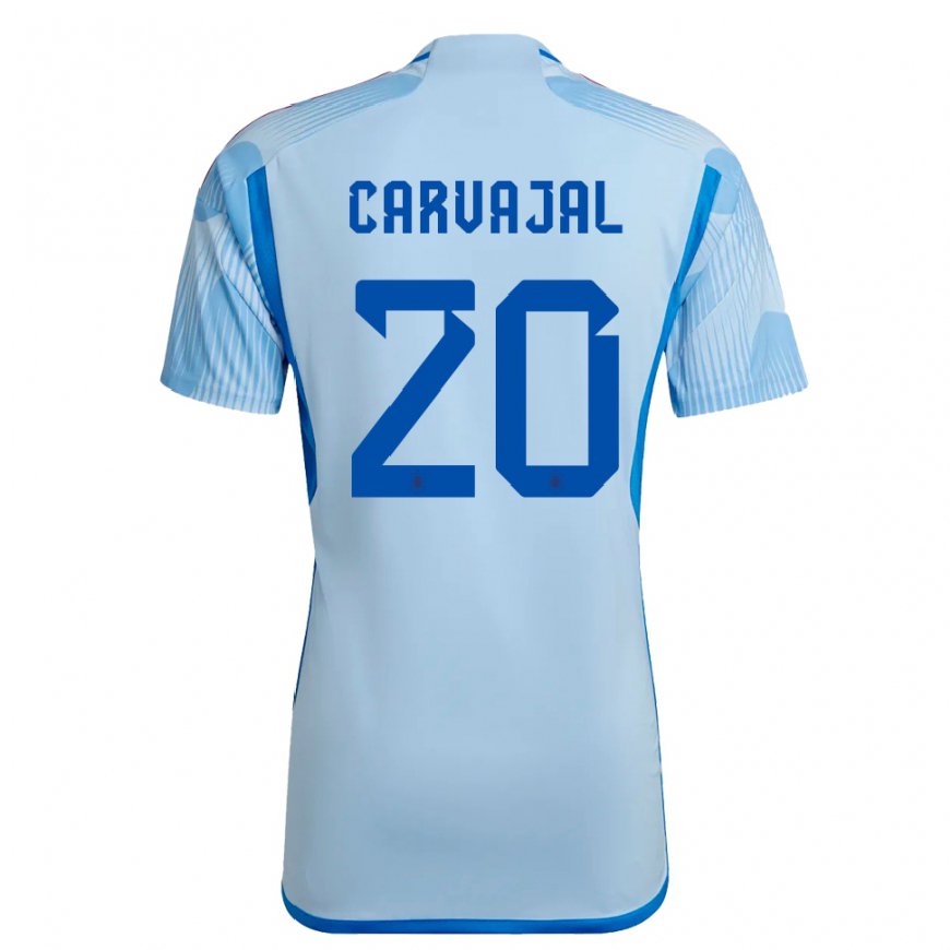 Kandiny Férfi Spanyol Daniel Carvajal #20 Égszínkék Idegenbeli Jersey 22-24 Mez Póló Ing