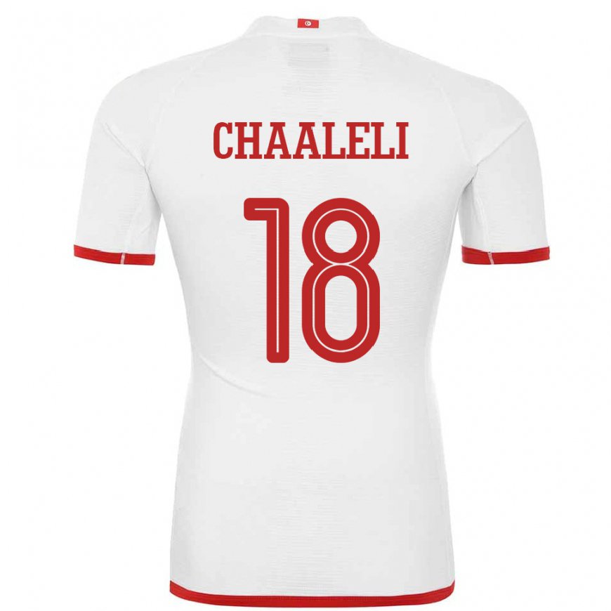 Kandiny Férfi Tunéziai Ghaliene Chaaleli #18 Fehér Idegenbeli Jersey 22-24 Mez Póló Ing