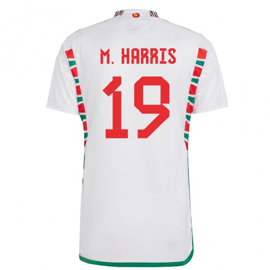 Kandiny Férfi Walesi Mark Harris #19 Fehér Idegenbeli Jersey 22-24 Mez Póló Ing
