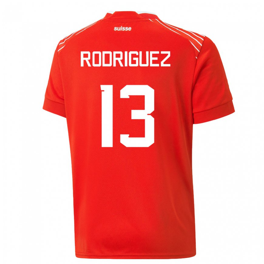 Kandiny Női Svájci Ricardo Rodriguez #13 Piros Hazai Jersey 22-24 Mez Póló Ing