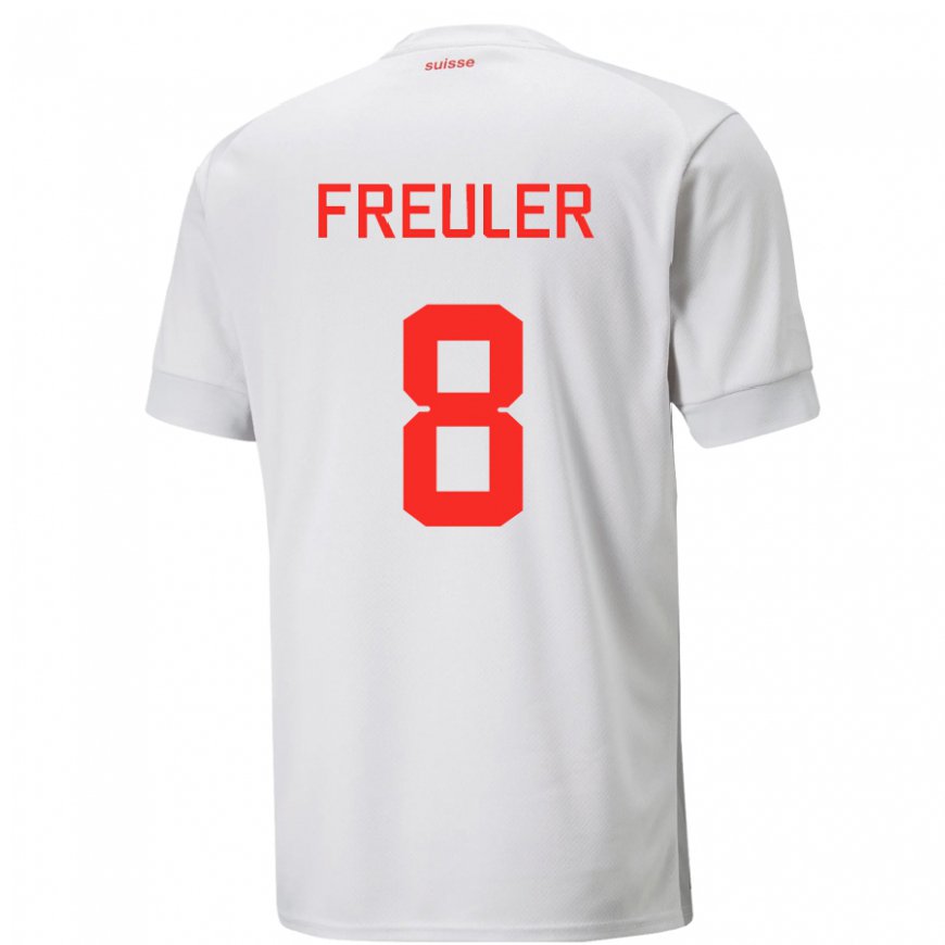 Kandiny Női Svájci Remo Freuler #8 Fehér Idegenbeli Jersey 22-24 Mez Póló Ing