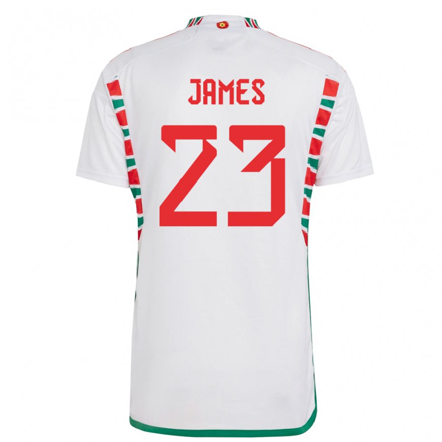 Kandiny Női Walesi Jordan James #23 Fehér Idegenbeli Jersey 22-24 Mez Póló Ing