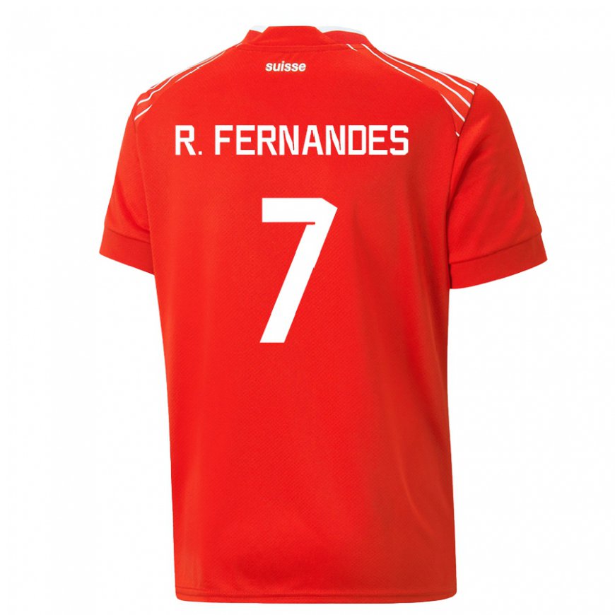 Kandiny Gyermek Svájci Ronaldo Dantas Fernandes #7 Piros Hazai Jersey 22-24 Mez Póló Ing