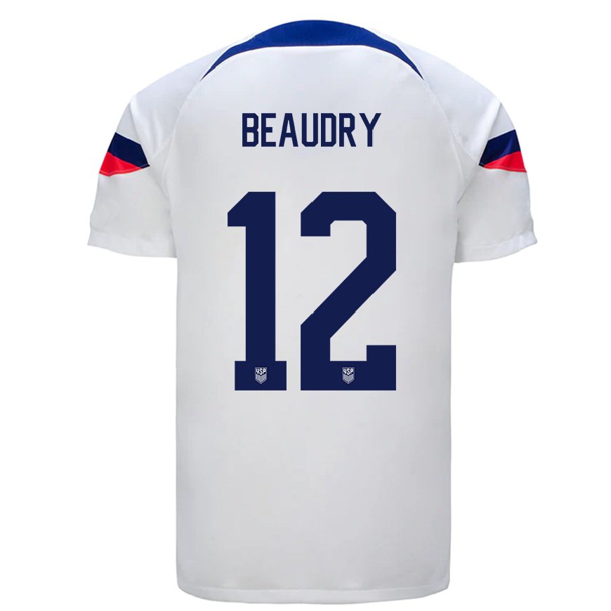 Kandiny Gyermek Amerikai Adam Beaudry #12 Fehér Hazai Jersey 22-24 Mez Póló Ing
