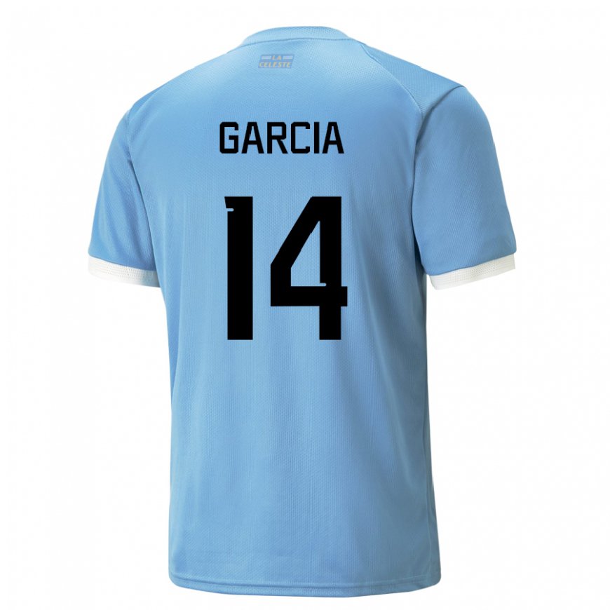 Kandiny Gyermek Uruguayi Damian Garcia #14 Kék Hazai Jersey 22-24 Mez Póló Ing