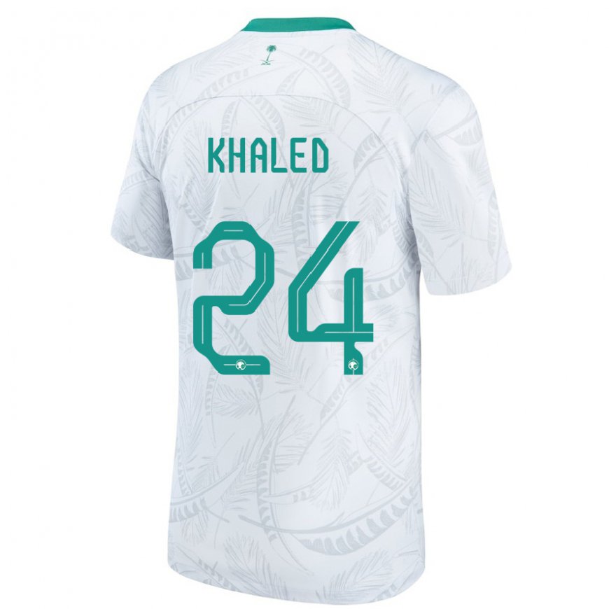 Kandiny Gyermek Szaúd-arábiai Atheer Khaled #24 Fehér Hazai Jersey 22-24 Mez Póló Ing