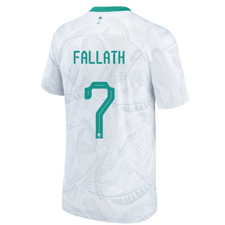 Kandiny Gyermek Szaúd-arábiai Fahad Fallath #7 Fehér Hazai Jersey 22-24 Mez Póló Ing