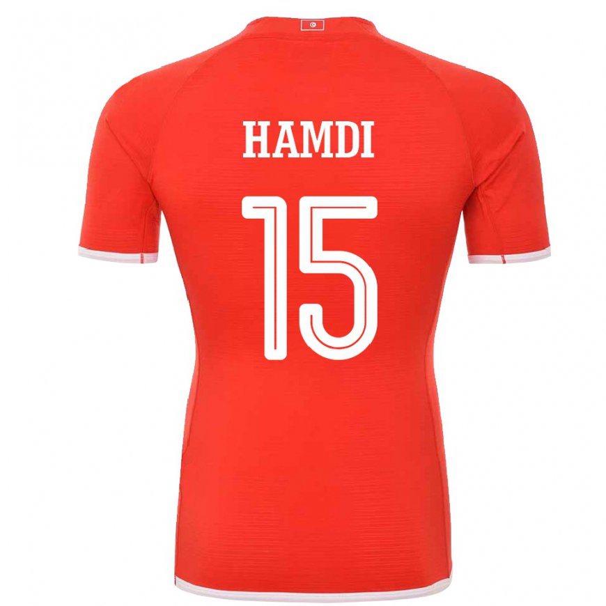 Kandiny Gyermek Tunéziai Hanna Hamdi #15 Piros Hazai Jersey 22-24 Mez Póló Ing