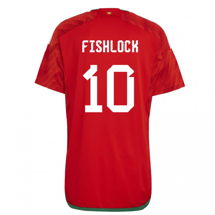Kandiny Gyermek Walesi Jessica Fishlock #10 Piros Hazai Jersey 22-24 Mez Póló Ing