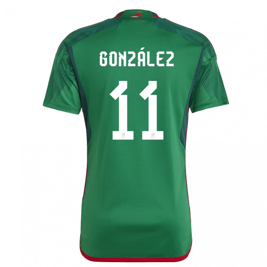 Kandiny Gyermek Mexikói Bryan Gonzalez #11 Zöld Hazai Jersey 22-24 Mez Póló Ing