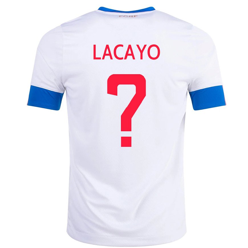 Kandiny Gyermek Costa Rica Marcelo Lacayo #0 Fehér Idegenbeli Jersey 22-24 Mez Póló Ing