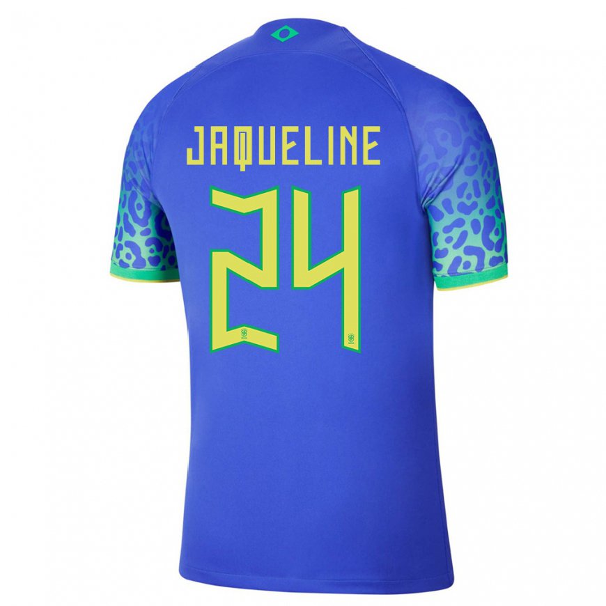 Kandiny Gyermek Brazil Jaqueline #24 Kék Idegenbeli Jersey 22-24 Mez Póló Ing