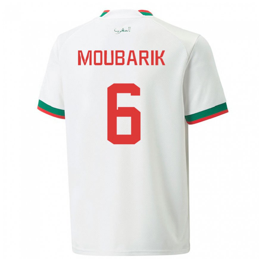Kandiny Gyermek Marokkói El Mehdi Moubarik #6 Fehér Idegenbeli Jersey 22-24 Mez Póló Ing
