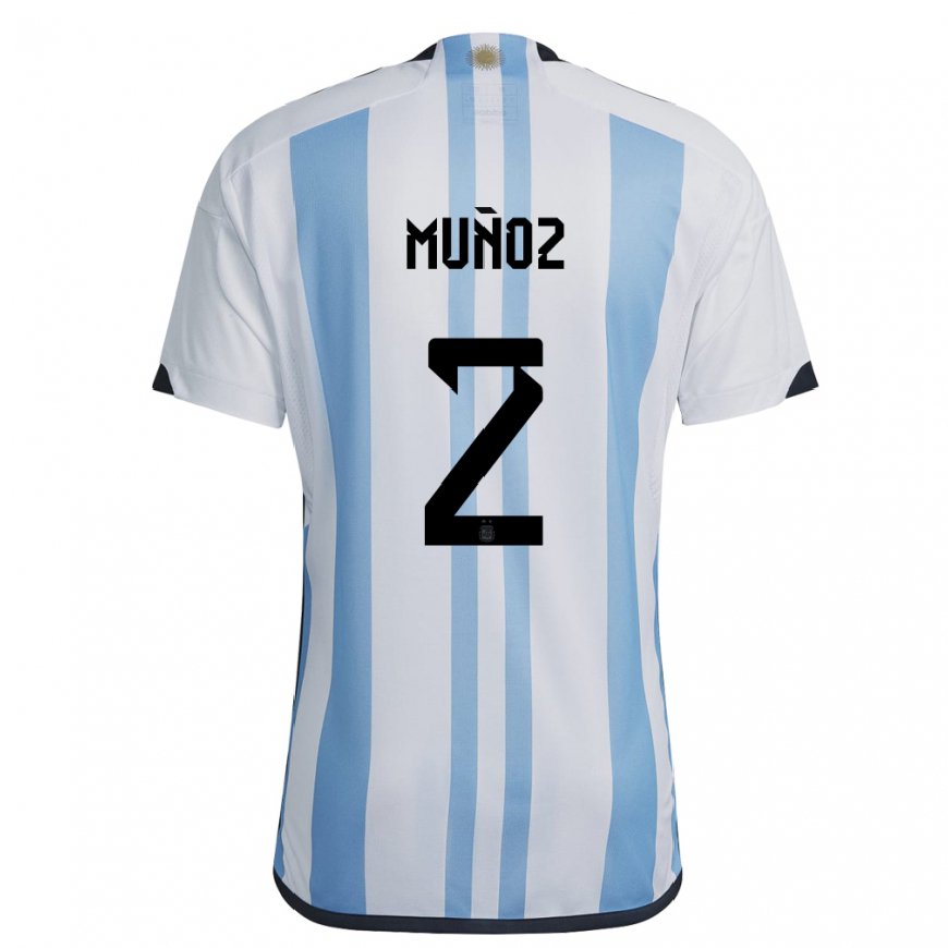 Kandiny Férfi Argentin Luana Munoz #2 Fehér ég Kék Hazai Jersey 22-24 Mez Póló Ing