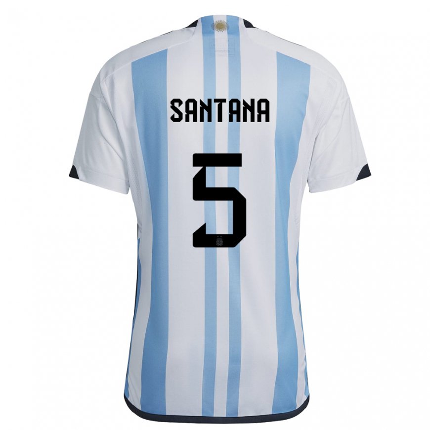 Kandiny Férfi Argentin Vanesa Santana #5 Fehér ég Kék Hazai Jersey 22-24 Mez Póló Ing