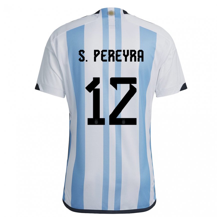 Kandiny Férfi Argentin Solana Pereyra #12 Fehér ég Kék Hazai Jersey 22-24 Mez Póló Ing